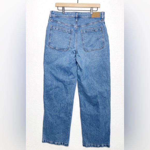 Madewell Taller Emmett Wide-Leg Full Length Jean Patch Pocket Lakecourt Wash 32T - Picture 5 of 15